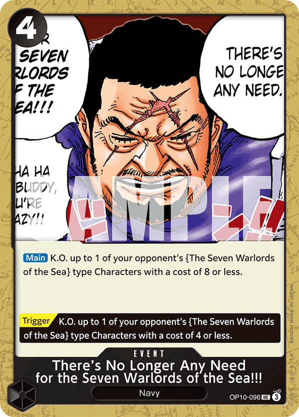 There's No Longer Any Need for the Seven Warlords of the Sea!!!