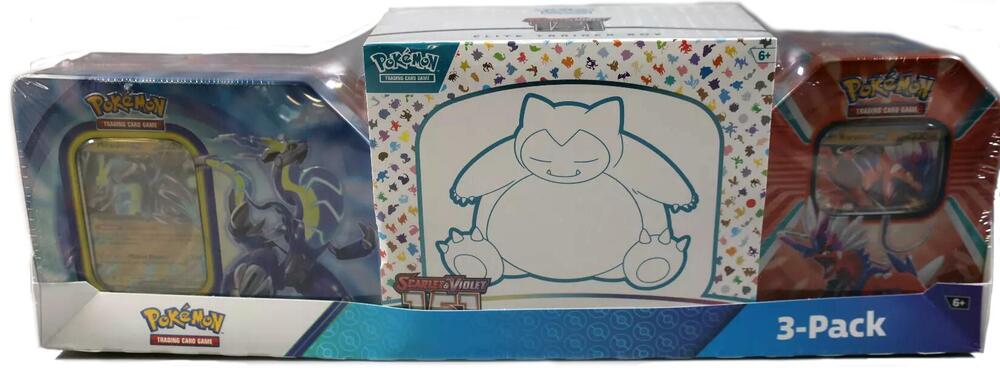 Tin Costco Pokemon Collector 3 Pack Scarlet Violet 151 ETB Paldea Legends (Anglais)
