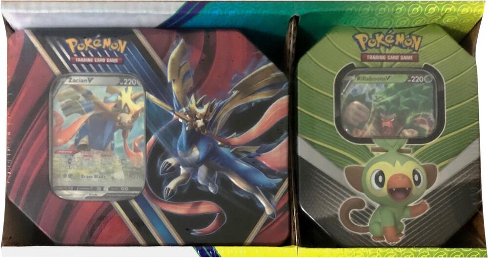 Tin Legends Galar Partners 2 pack Zacian V/Rillaboom Retail Exclusive — Épée et Bouclier (Anglais)