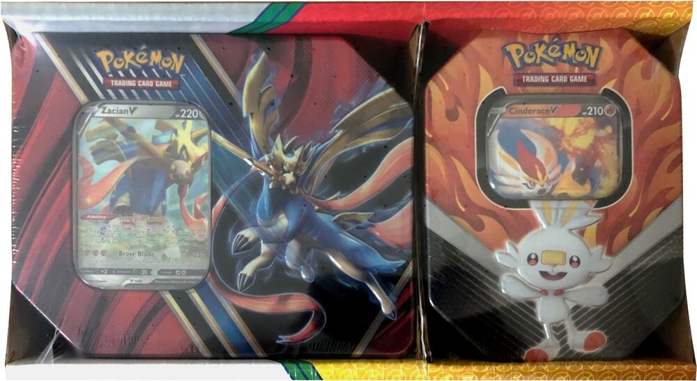 Tin Legends Galar Partners 2 pack Zacian V/Cinderace Retail Exclusive — Épée et Bouclier (Anglais)