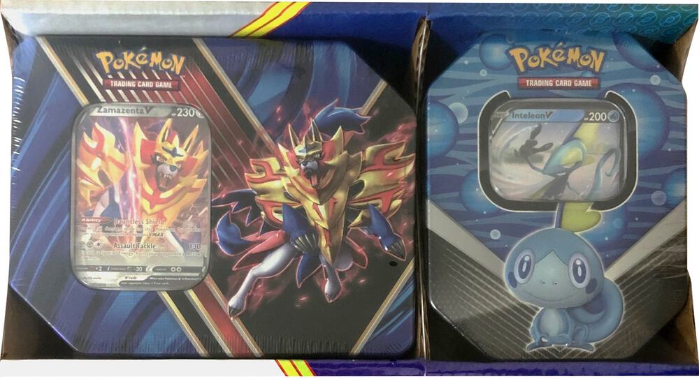 Tin Legends Galar Partners 2 pack Zamazenta V/Inteleon Retail Exclusive — Épée et Bouclier (Anglais)